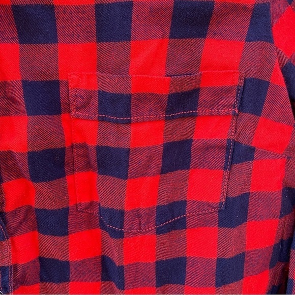 J. Crew Perfect Fit Popover Red Flannel Top Sz S - Picture 2 of 8